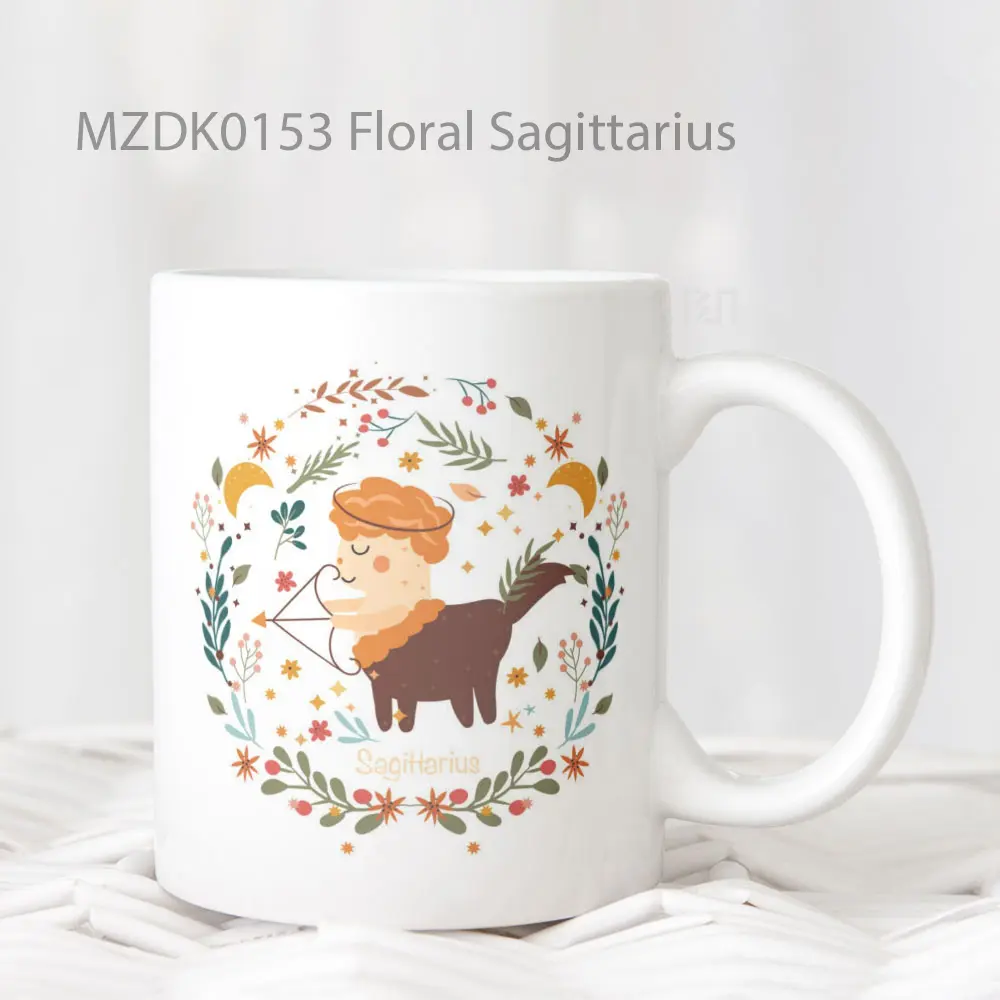 Floral Sagittarius Zodiak Mug