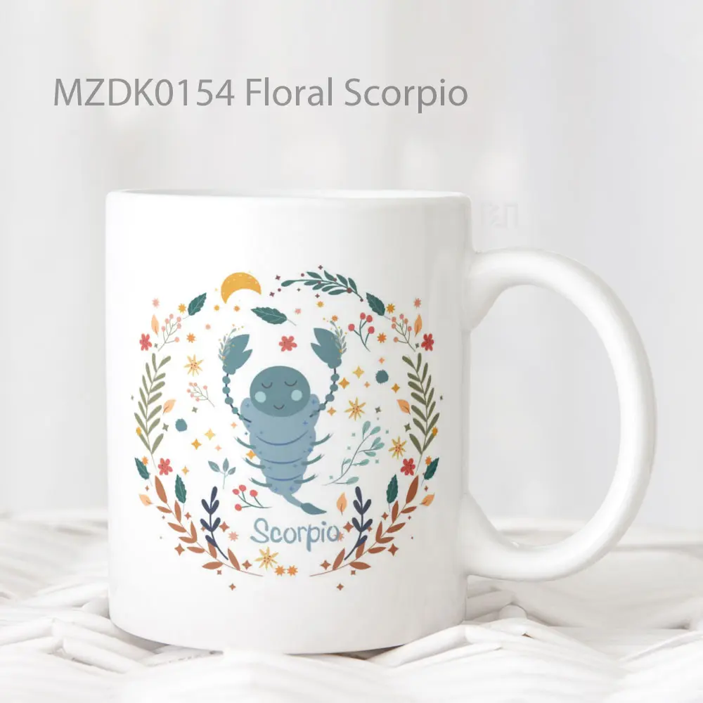 Floral Scorpio Zodiak Mug