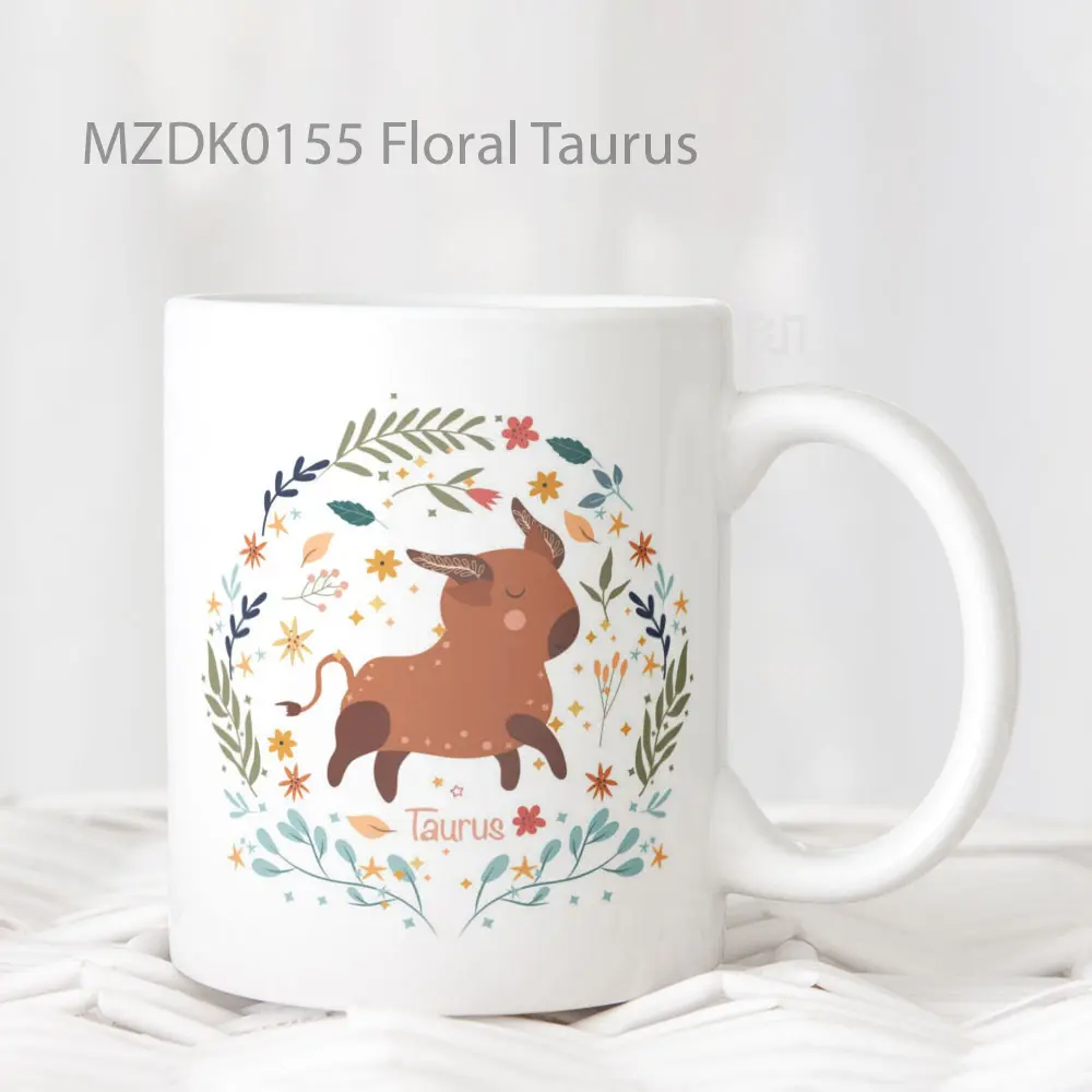 Floral Taurus Zodiak Mug
