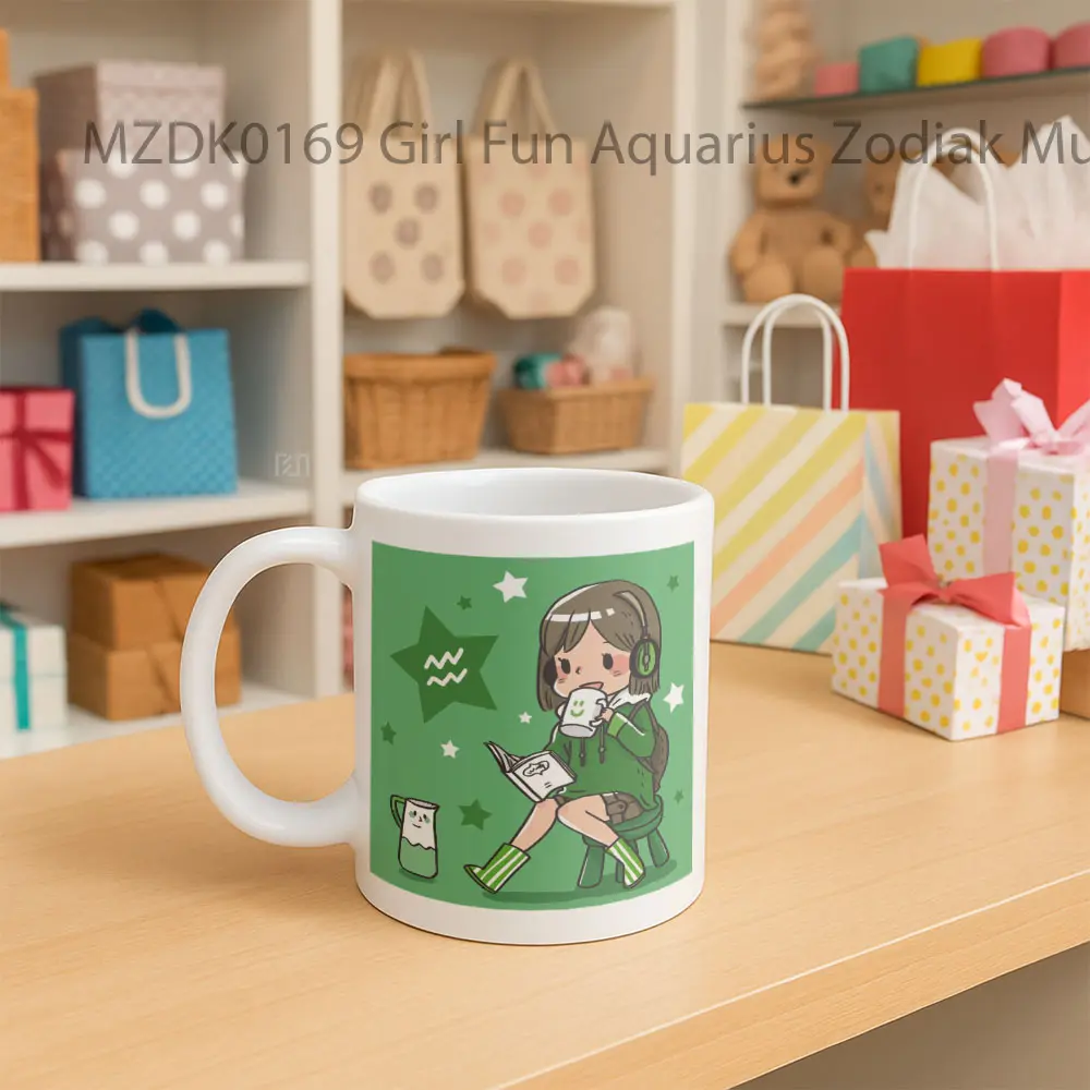 Girl Fun Aquarius Zodiak Mug - Sudut 2