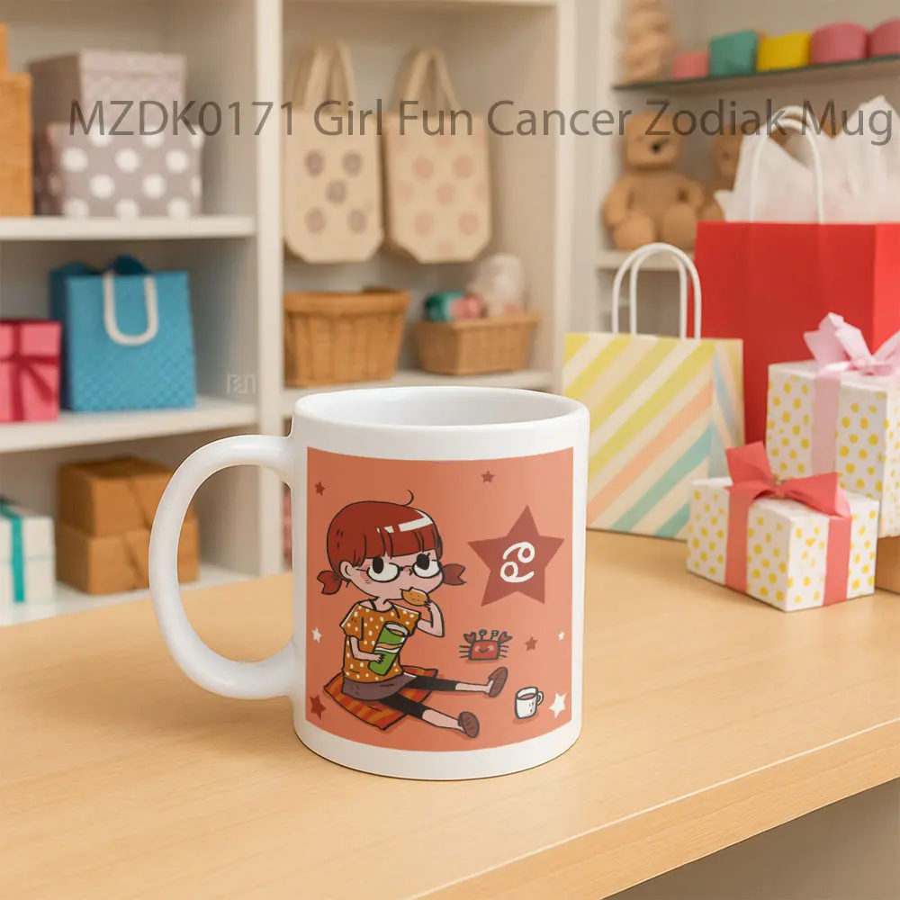 Girl Fun Cancer Zodiak Mug - Sudut 2