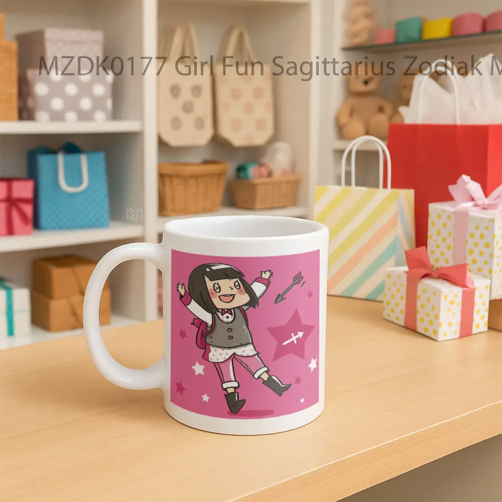Girl Fun Sagittarius Zodiak Mug - Sudut 2