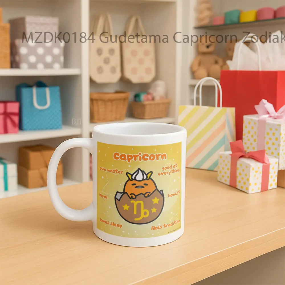 Gudetama Capricorn Zodiak Mug - Sudut 2