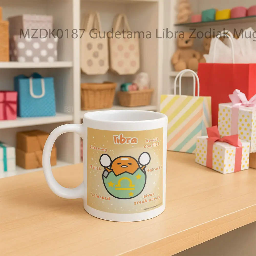 Gudetama Libra Zodiak Mug - Sudut 2