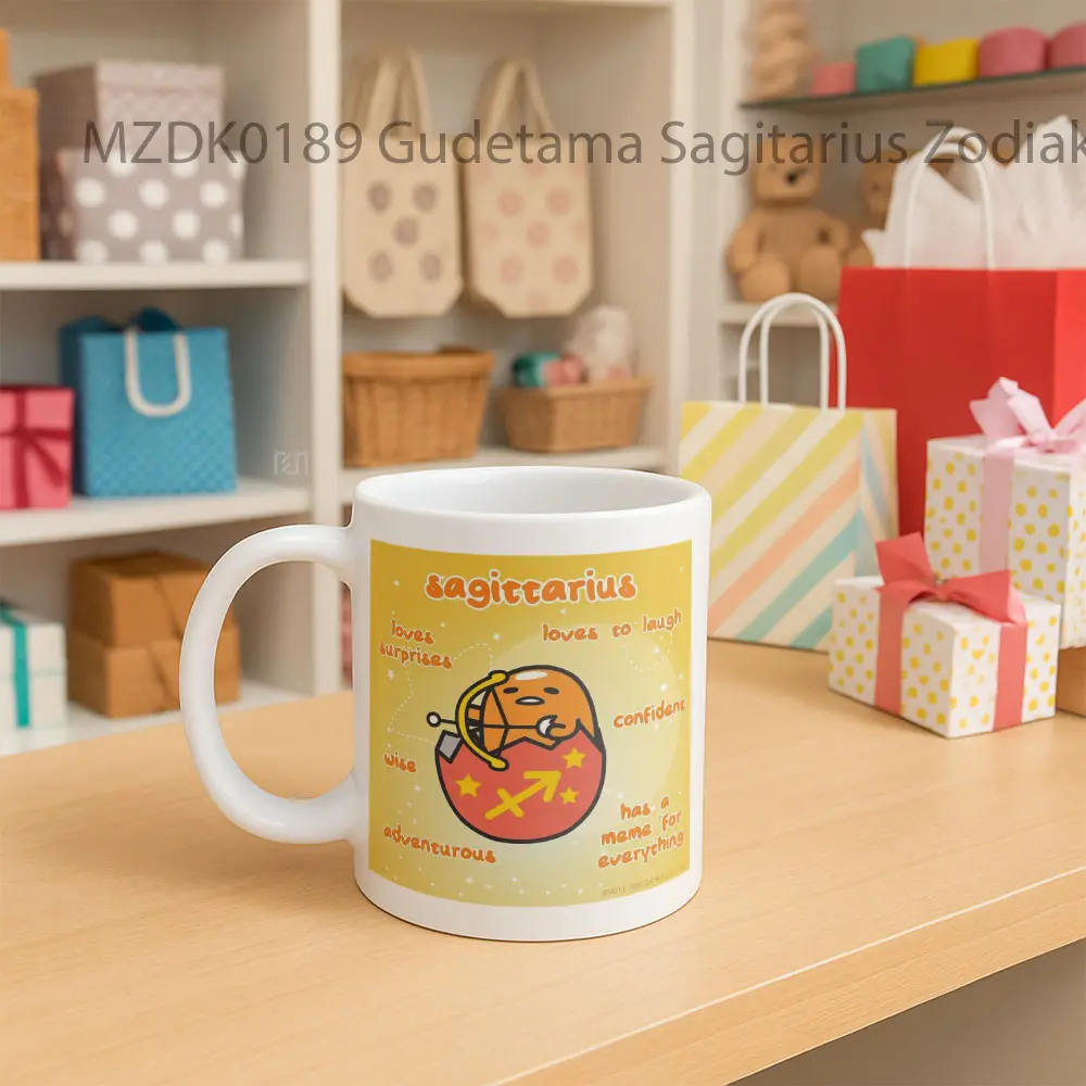 Gudetama Sagitarius Zodiak Mug - Sudut 2