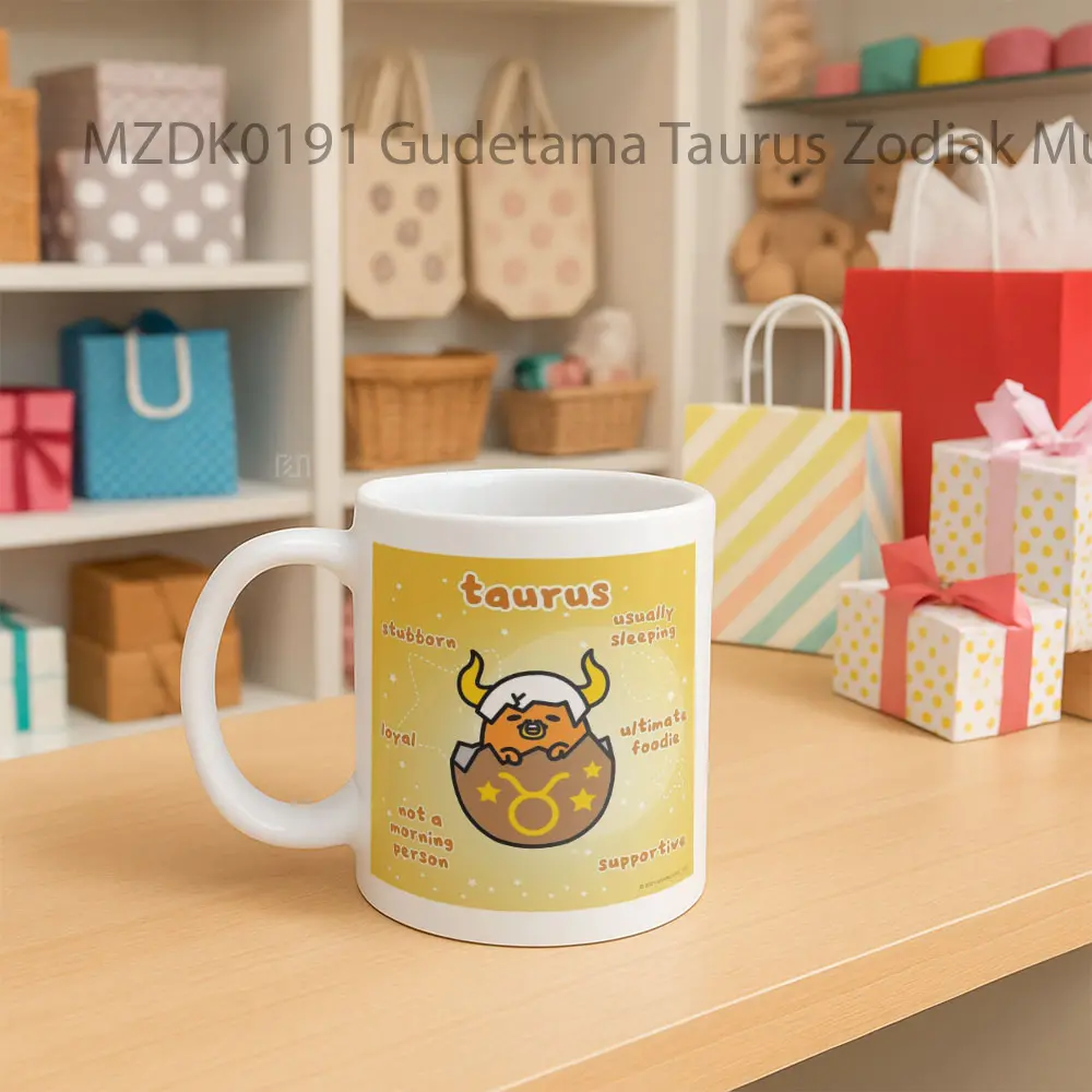 Gudetama Taurus Zodiak Mug - Sudut 2