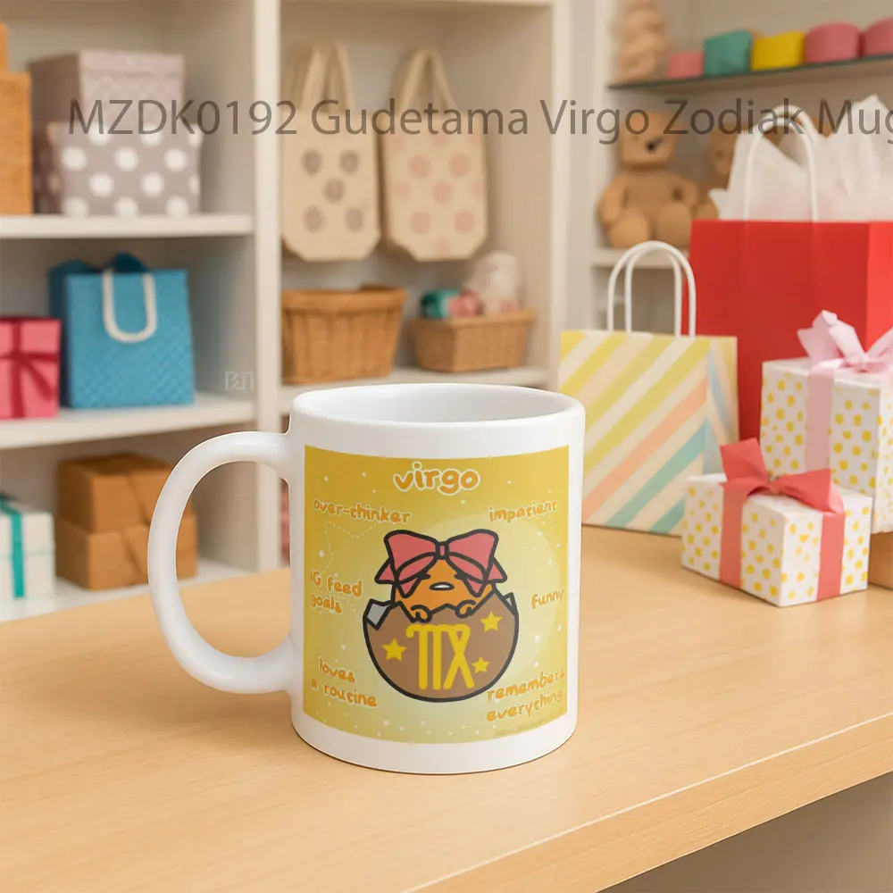 Gudetama Virgo Zodiak Mug - Sudut 2
