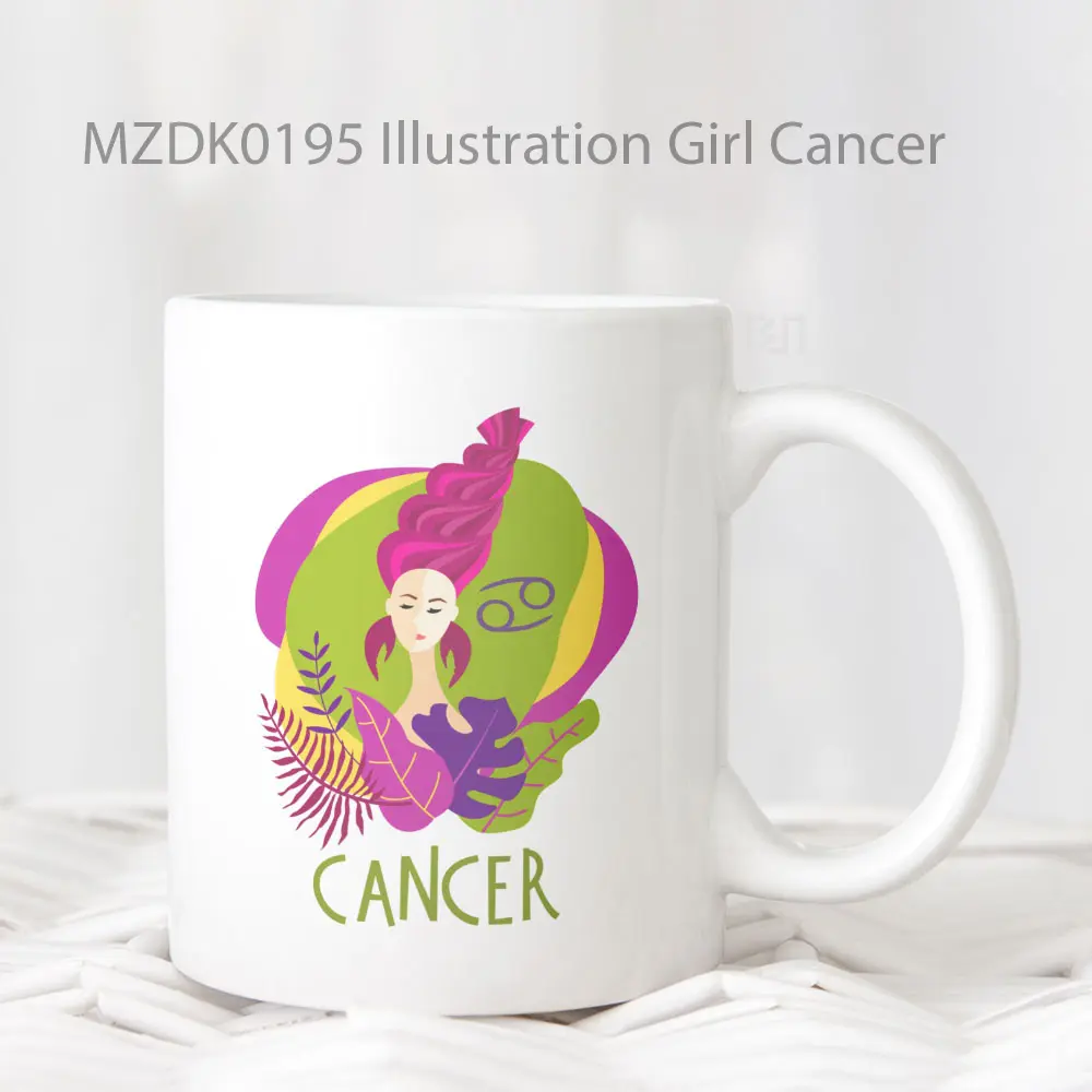 Mug Keramik Premium SNI - Illustration Girl Cancer Zodiak Mug