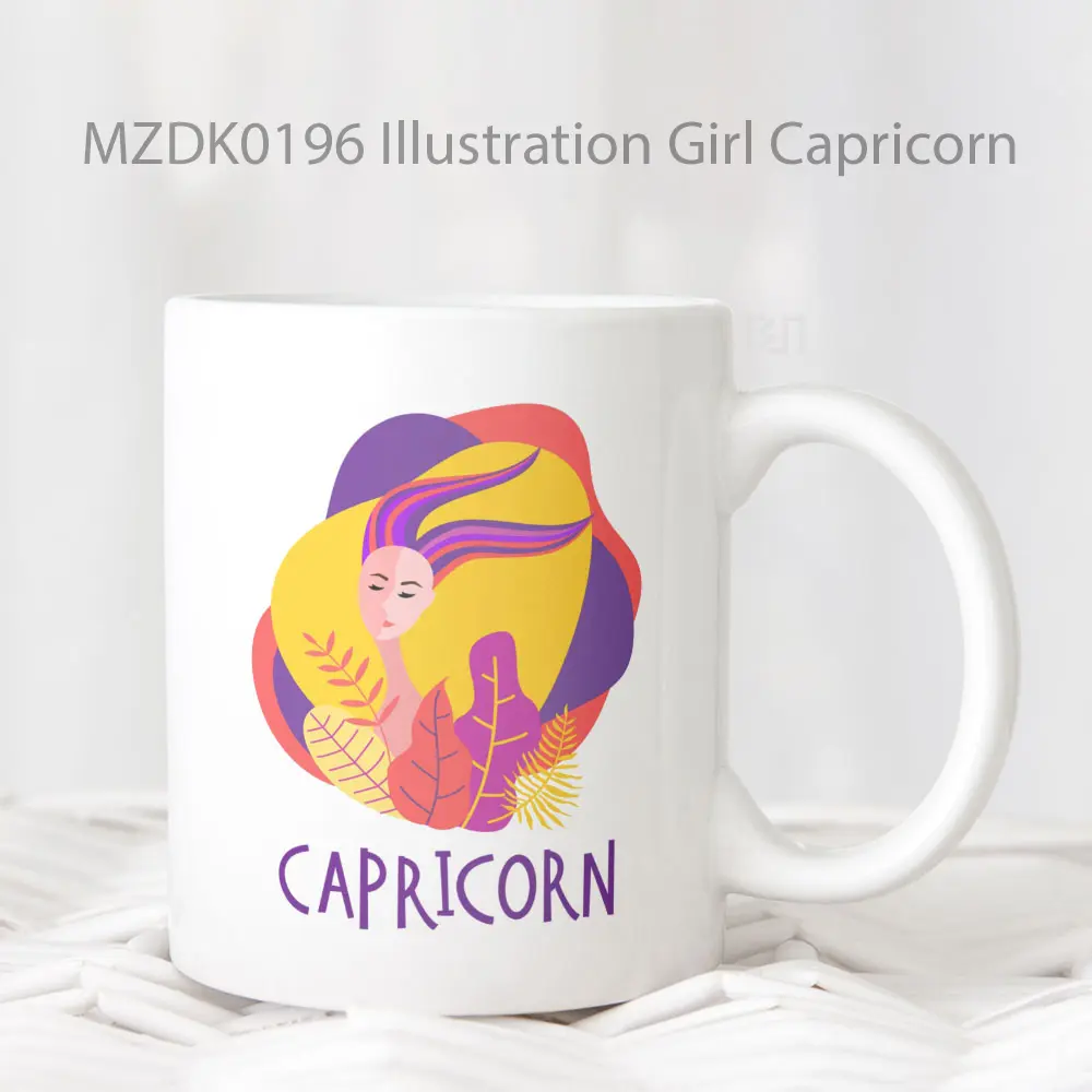 Illustration Girl Capricorn Zodiak Mug