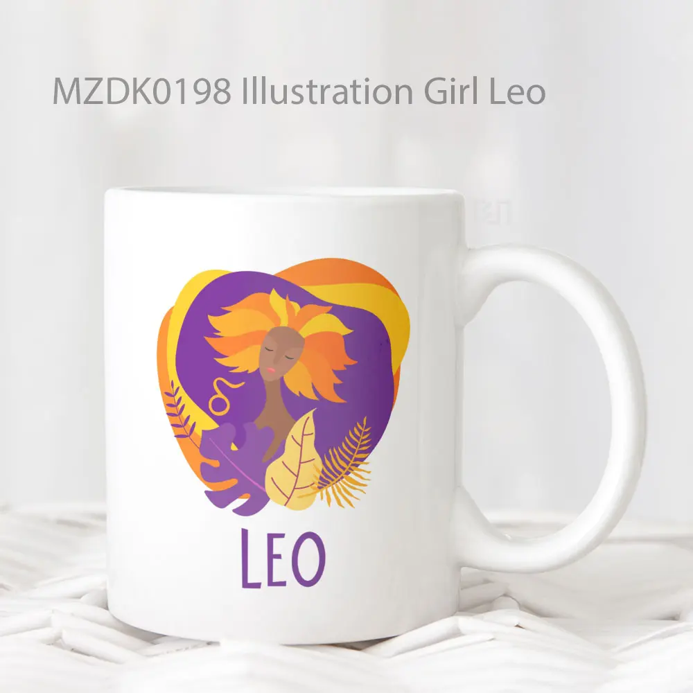 Illustration Girl Leo Zodiak Mug