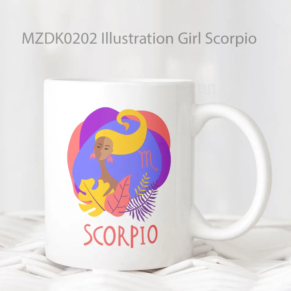 Illustration Girl Scorpio Zodiak Mug