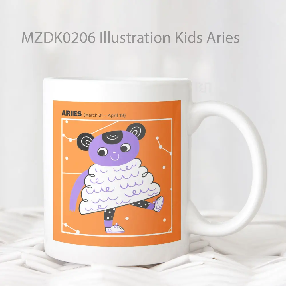 Illustration Kids Aries Zodiak Mug