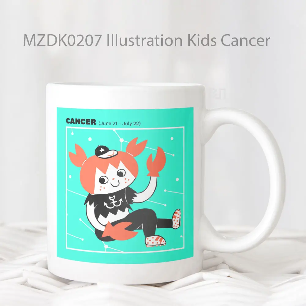 Illustration Kids Cancer Zodiak Mug