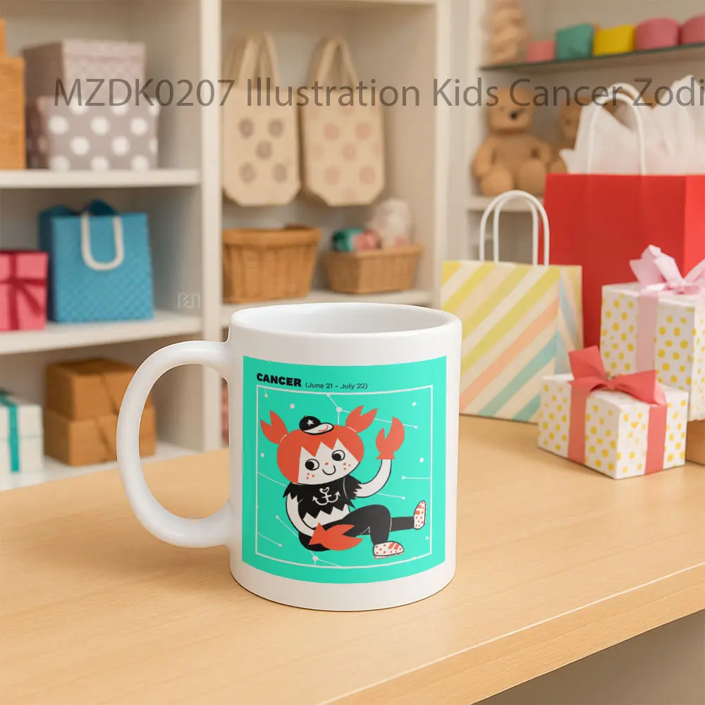 Illustration Kids Cancer Zodiak Mug - Sudut 2