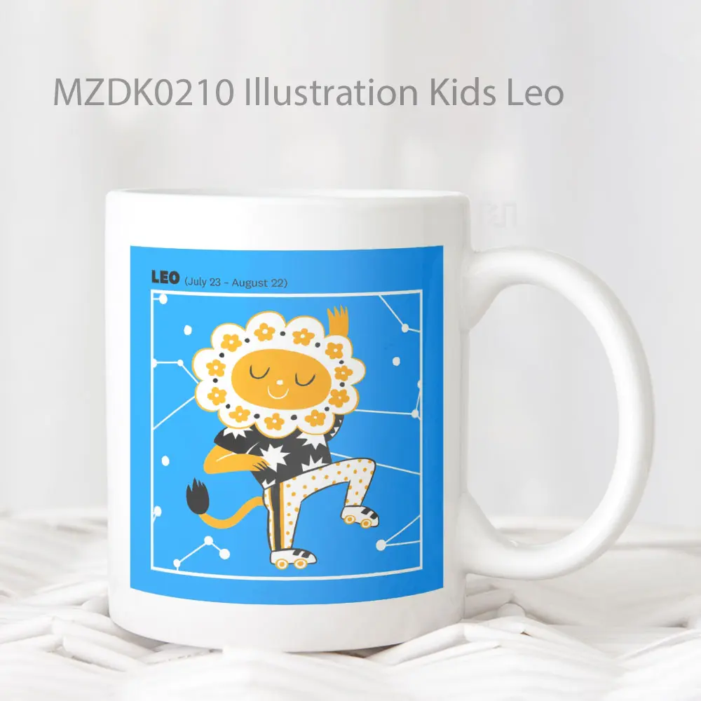 Illustration Kids Leo Zodiak Mug
