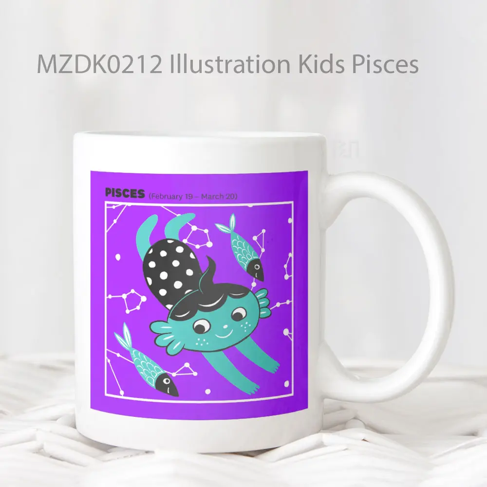 Illustration Kids Pisces Zodiak Mug