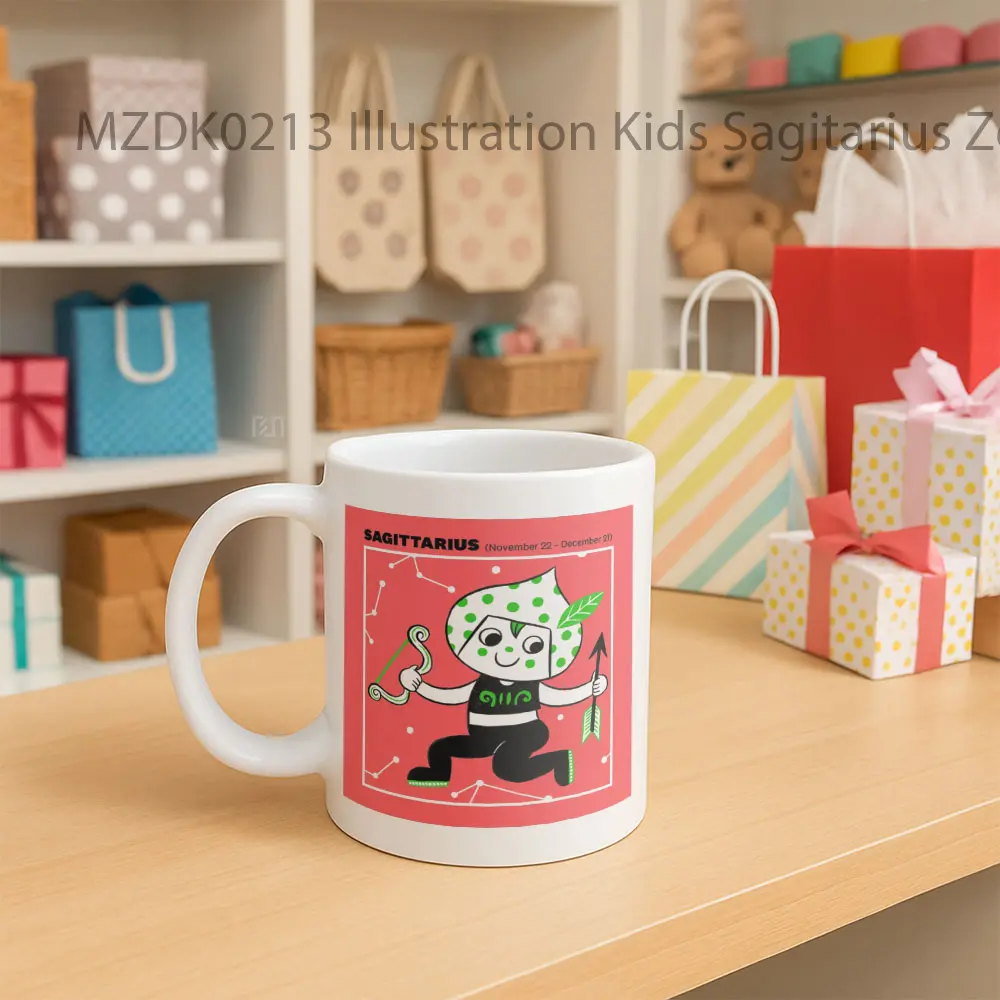 Illustration Kids Sagitarius Zodiak Mug - Sudut 2