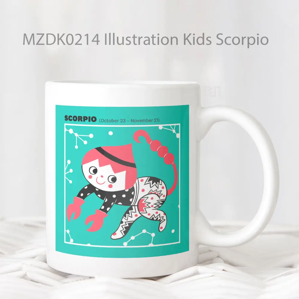 Illustration Kids Scorpio Zodiak Mug