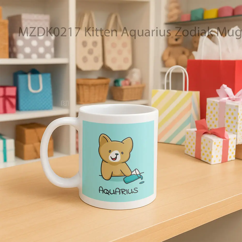 Kitten Aquarius Zodiak Mug - Sudut 2