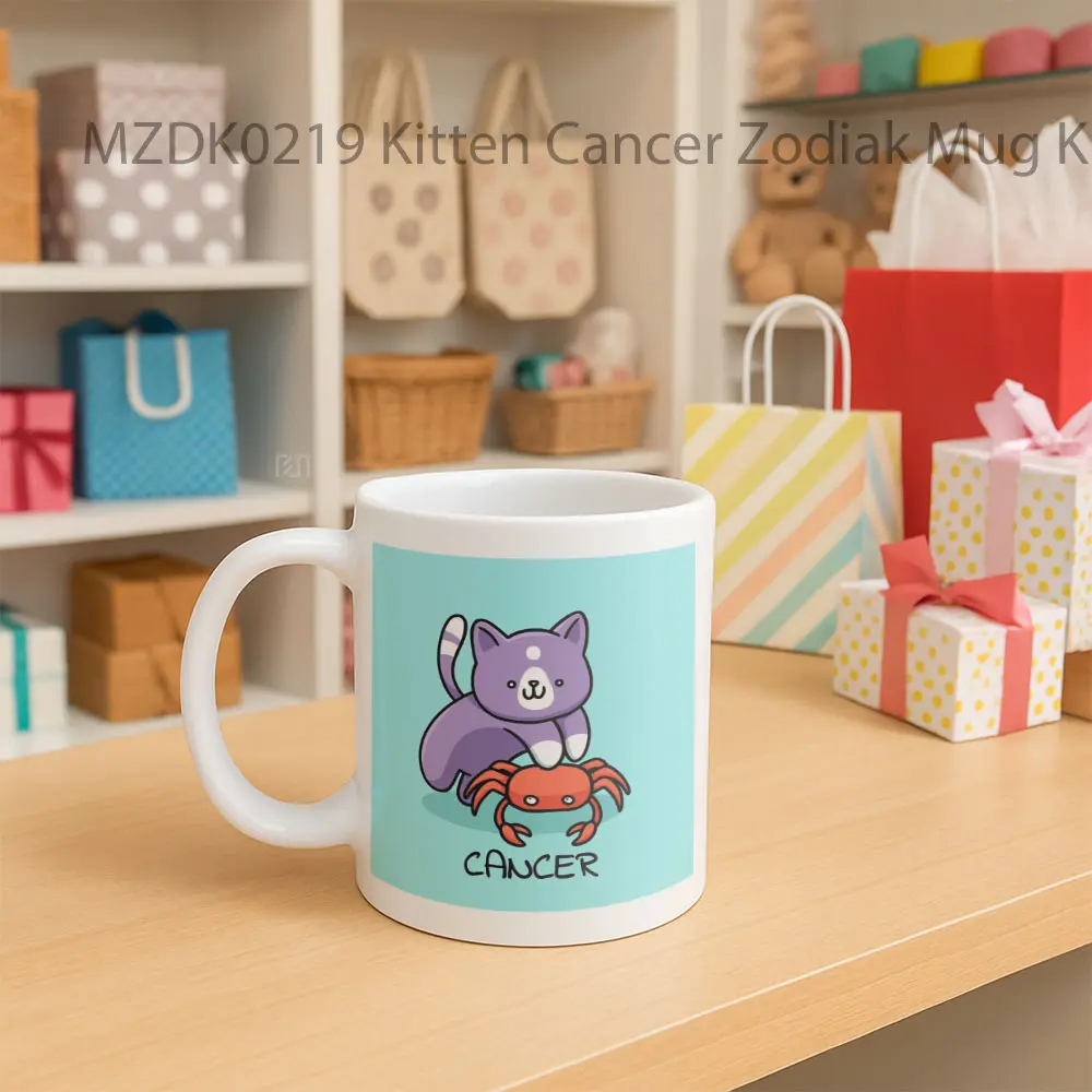 Kitten Cancer Zodiak Mug - Sudut 2