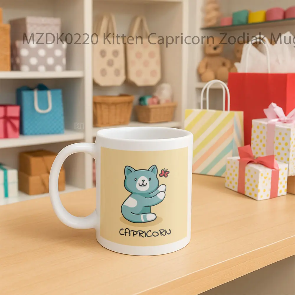 Kitten Capricorn Zodiak Mug - Sudut 2