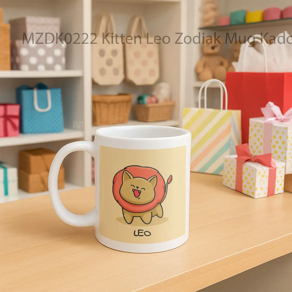 Kitten Leo Zodiak Mug - Sudut 2