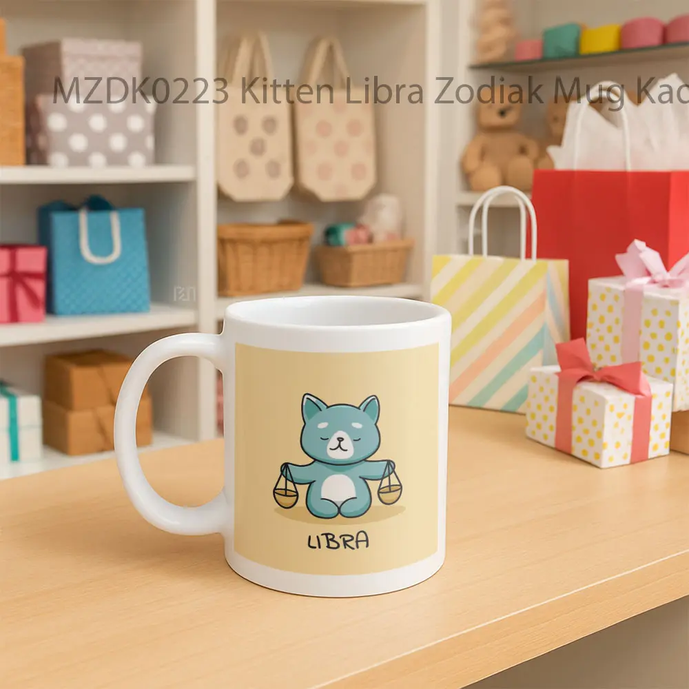 Kitten Libra Zodiak Mug - Sudut 2