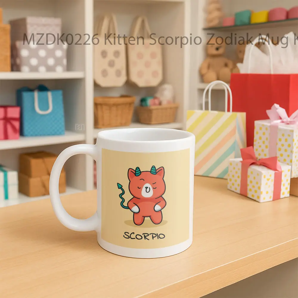 Kitten Scorpio Zodiak Mug - Sudut 2