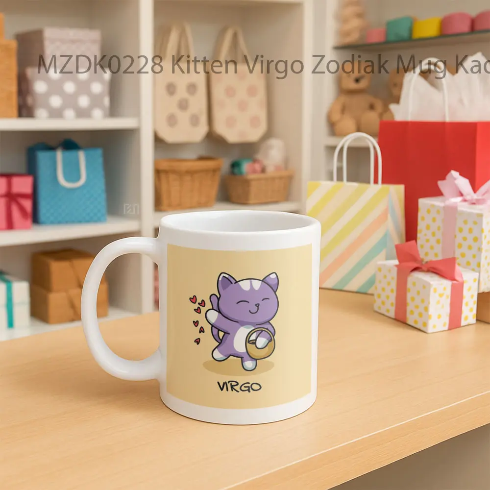 Kitten Virgo Zodiak Mug - Sudut 2