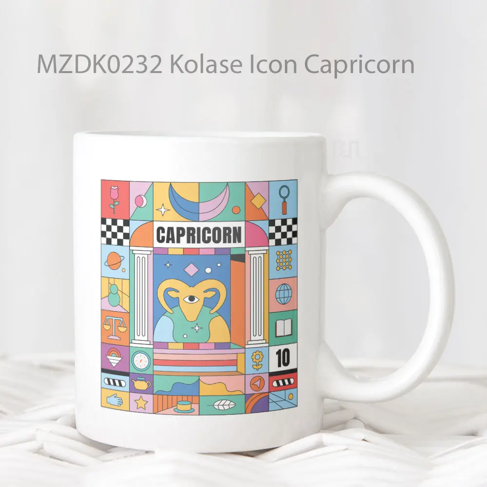 Mug Keramik Premium SNI - Kolase Icon Capricorn Zodiak Mug