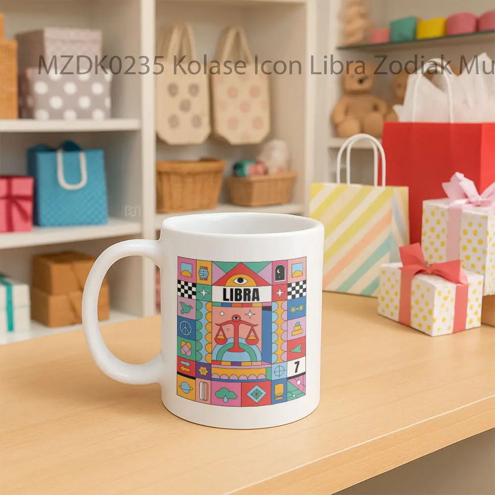 Kolase Icon Libra Zodiak Mug - Sudut 2