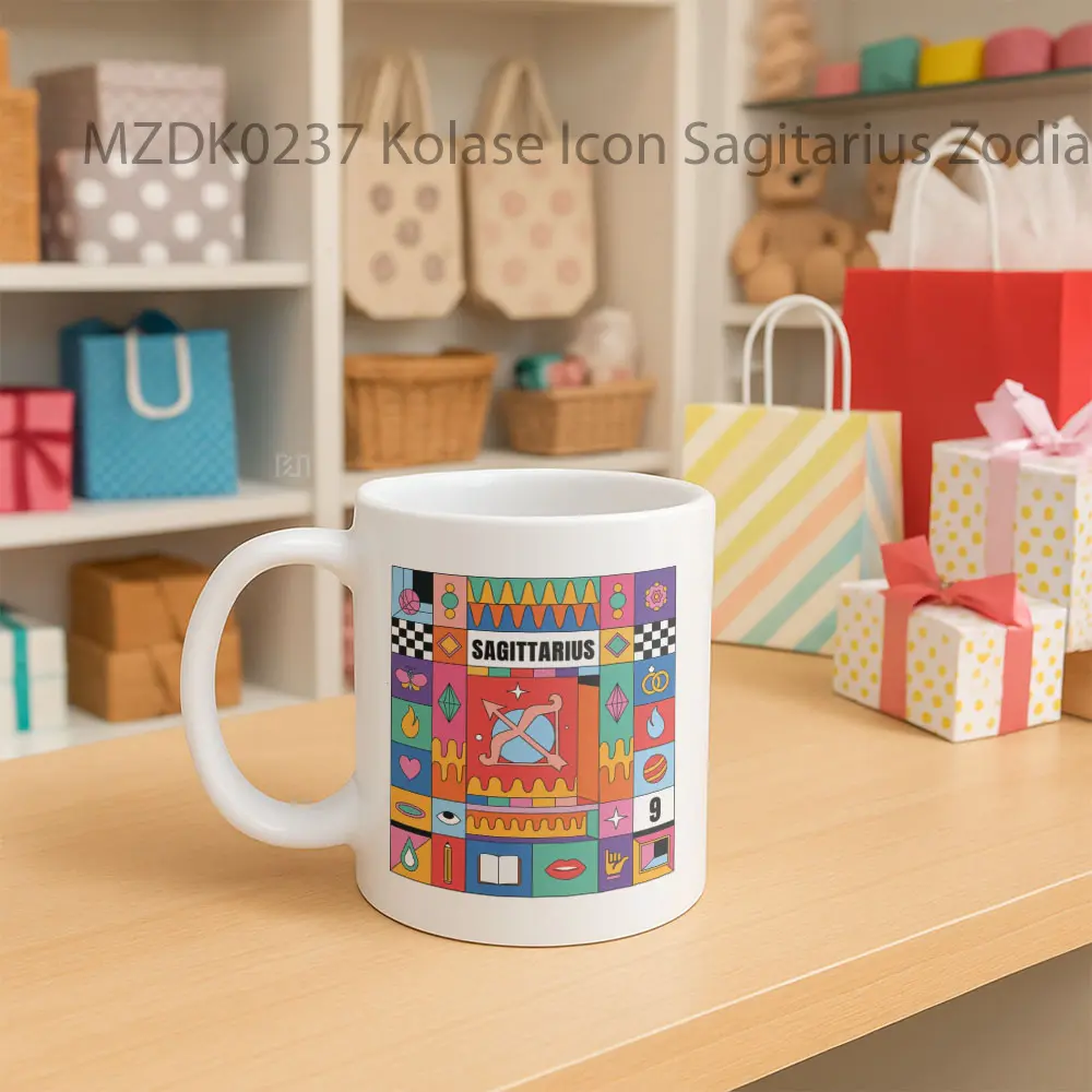 Kolase Icon Sagitarius Zodiak Mug - Sudut 2