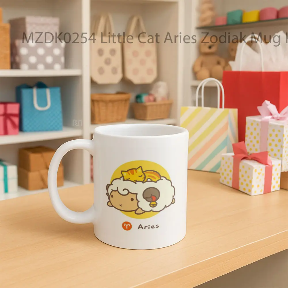 Little Cat Aries Zodiak Mug - Sudut 2