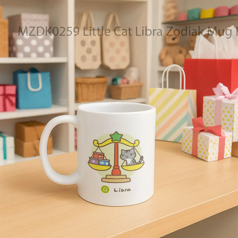 Little Cat Libra Zodiak Mug - Sudut 2