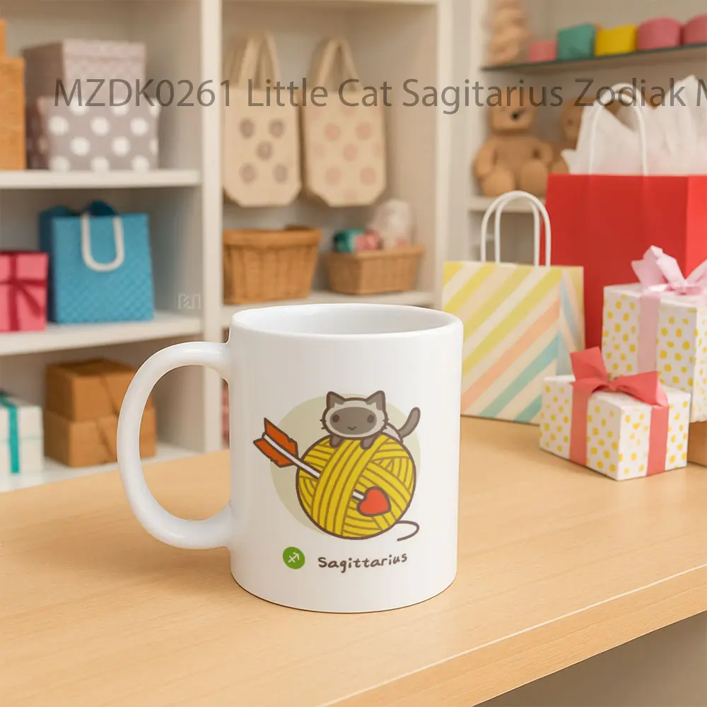 Little Cat Sagitarius Zodiak Mug - Sudut 2