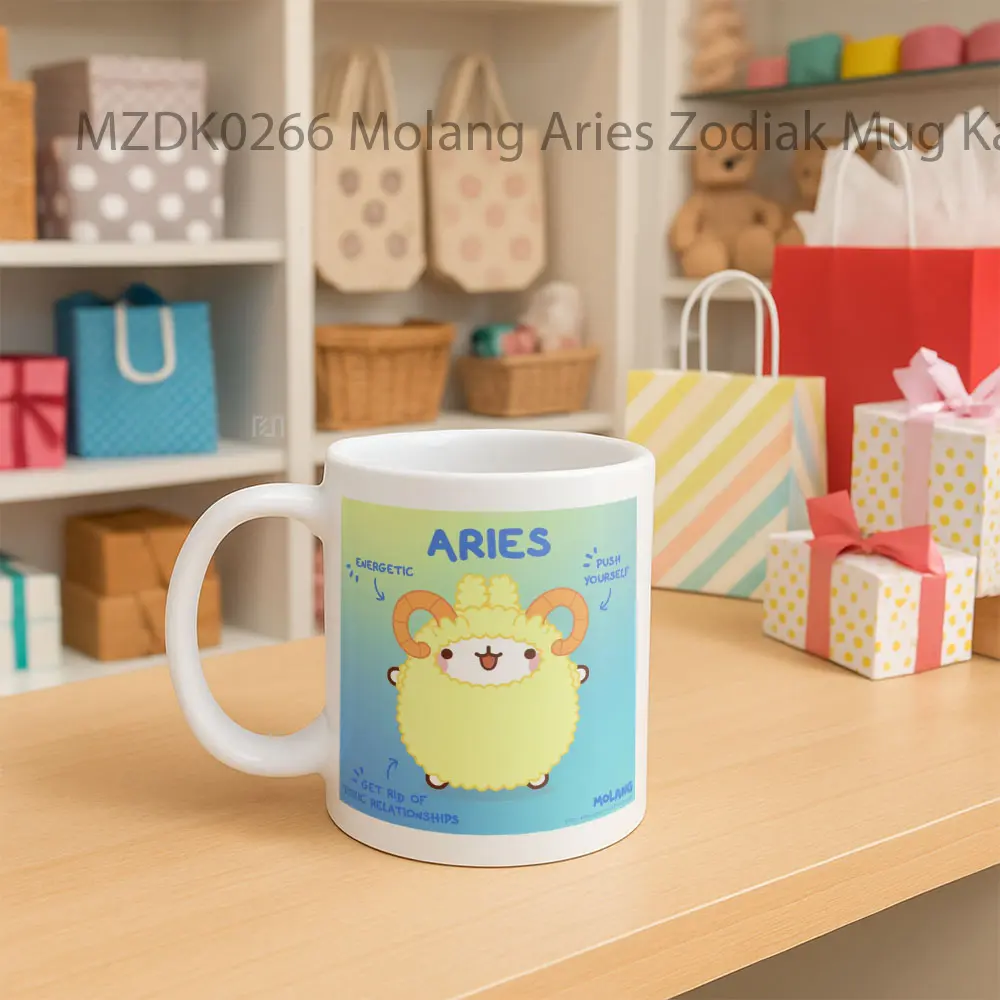 Molang Aries Zodiak Mug - Sudut 2