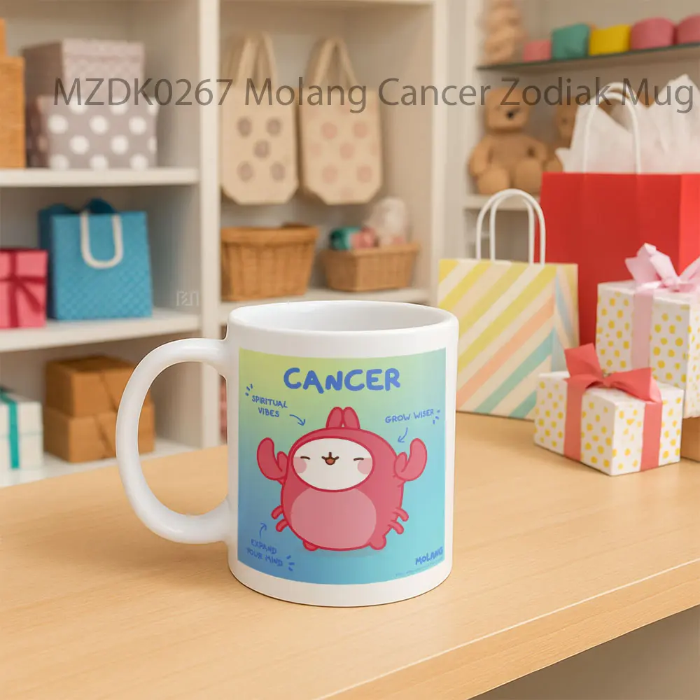 Molang Cancer Zodiak Mug - Sudut 2