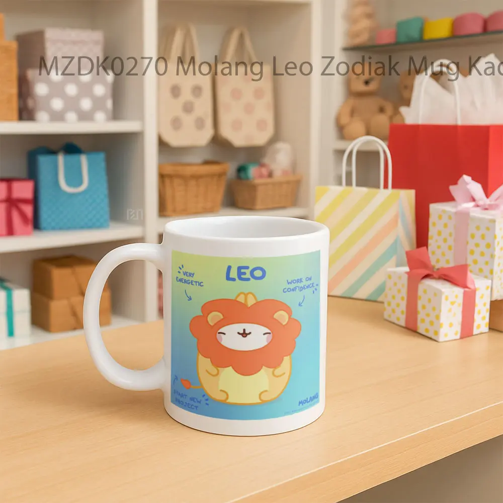 Molang Leo Zodiak Mug - Sudut 2