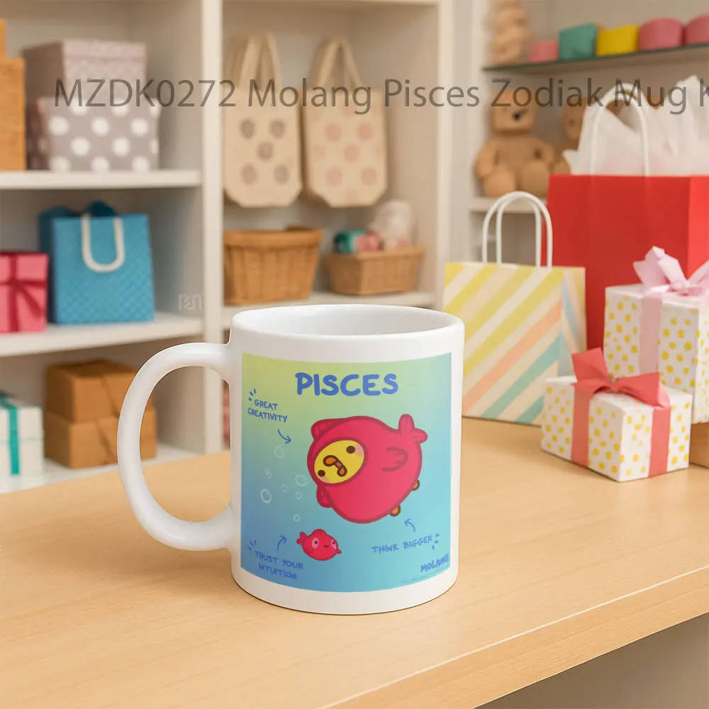 Molang Pisces Zodiak Mug - Sudut 2