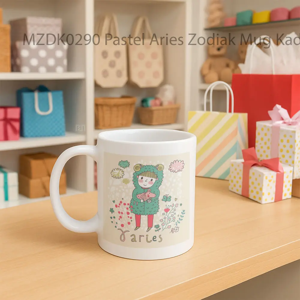 Pastel Aries Zodiak Mug - Sudut 2
