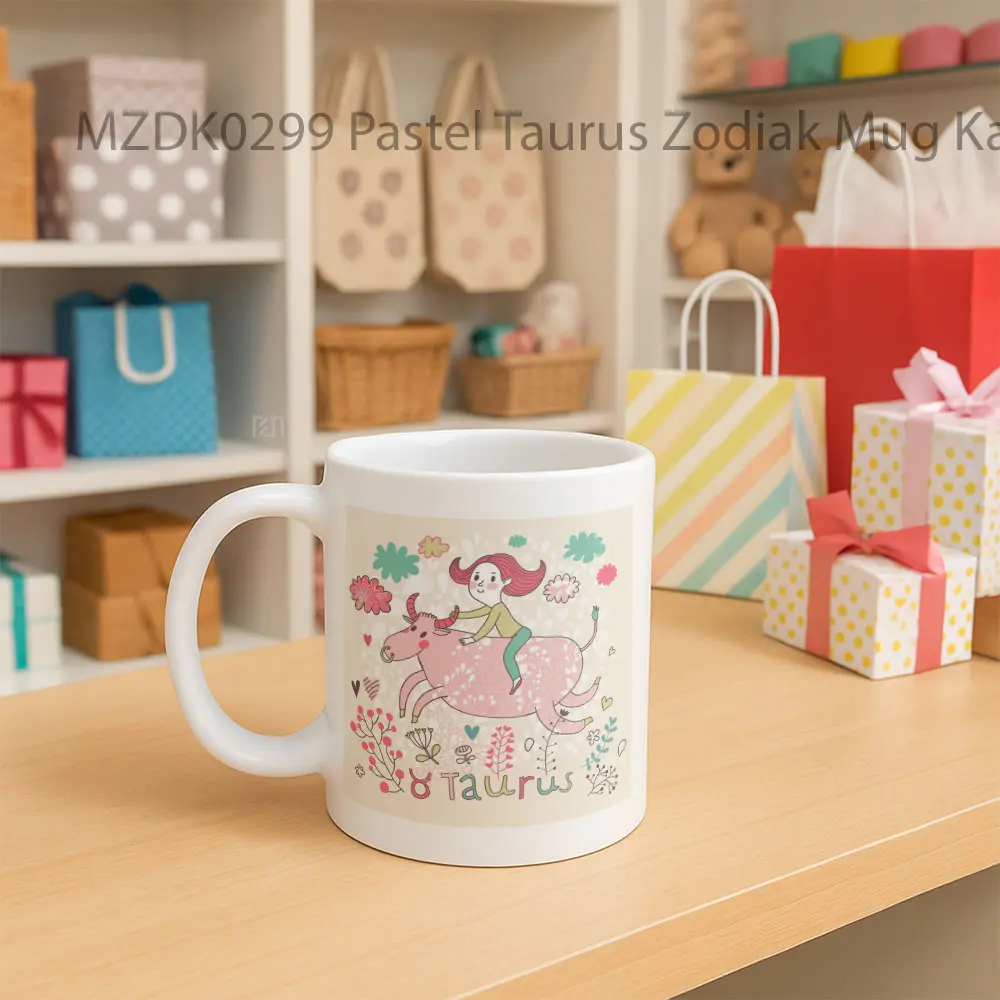 Pastel Taurus Zodiak Mug - Sudut 2