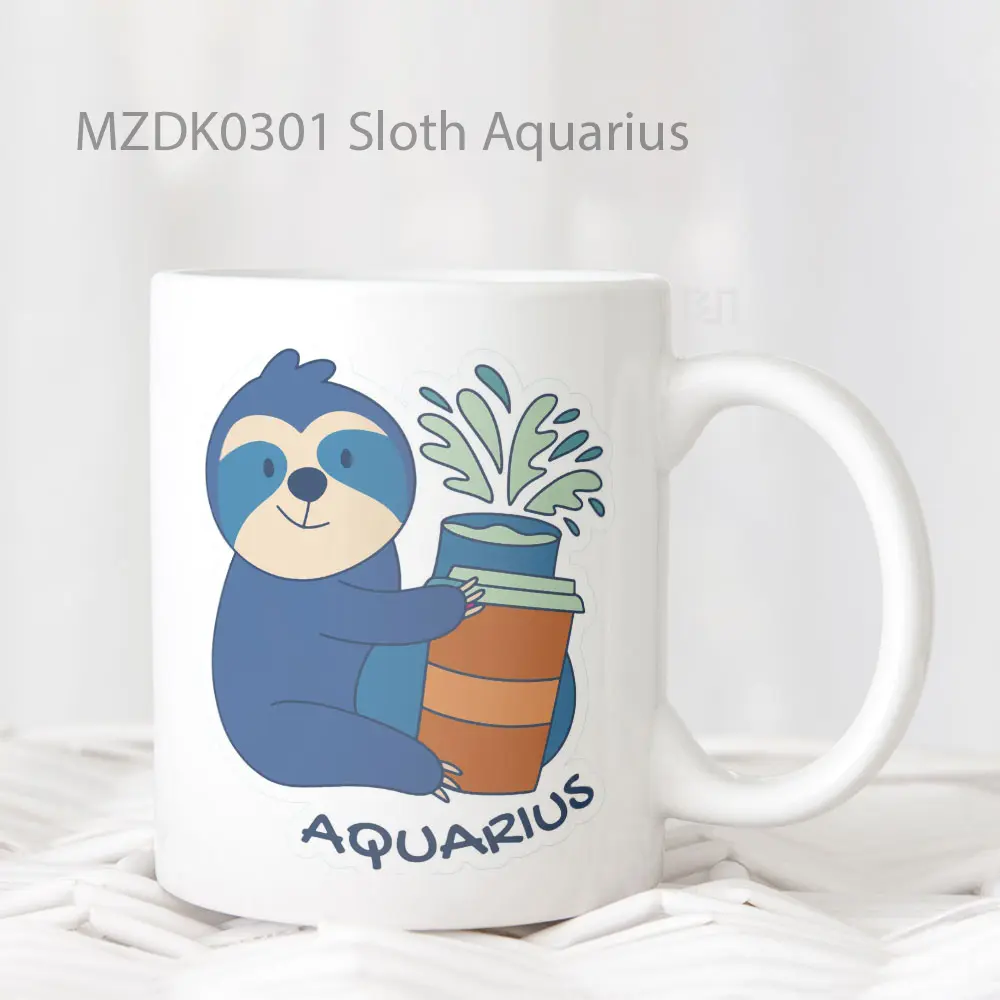 Sloth Aquarius Zodiak Mug