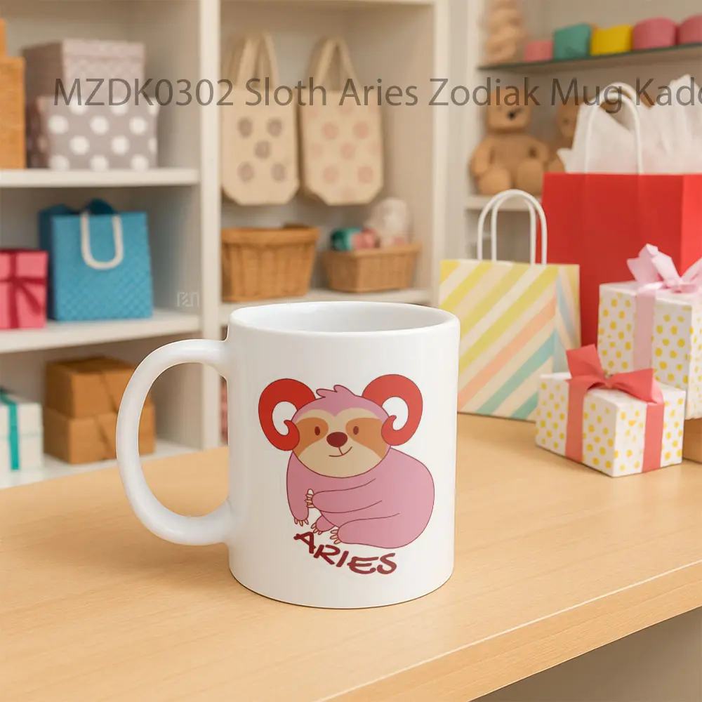 Sloth Aries Zodiak Mug - Sudut 2