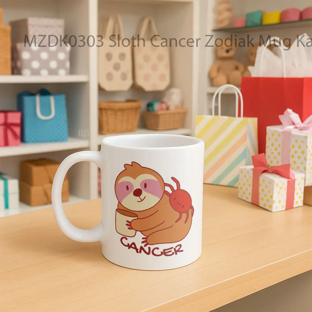 Sloth Cancer Zodiak Mug - Sudut 2