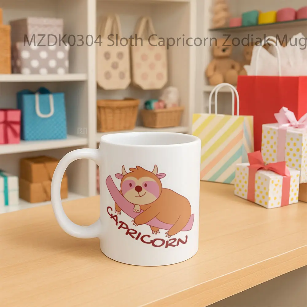 Sloth Capricorn Zodiak Mug - Sudut 2