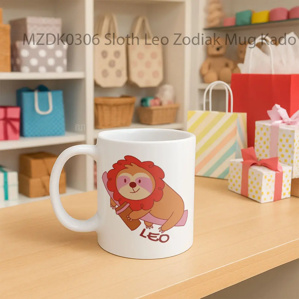 Sloth Leo Zodiak Mug - Sudut 2
