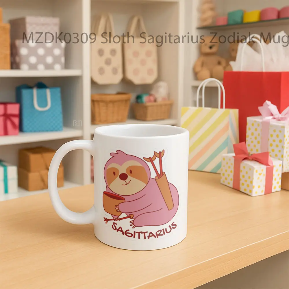 Sloth Sagitarius Zodiak Mug - Sudut 2