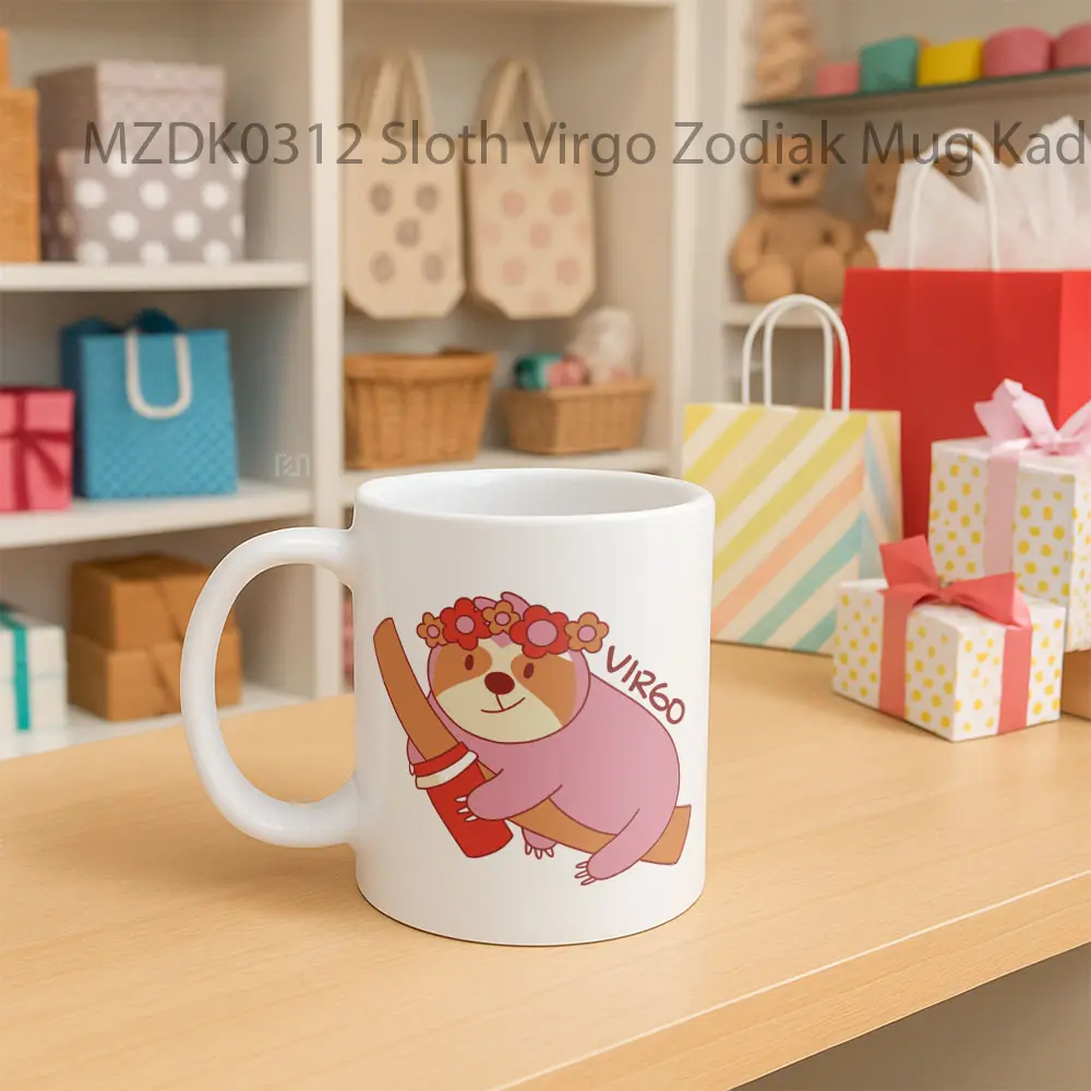 Sloth Virgo Zodiak Mug - Sudut 2