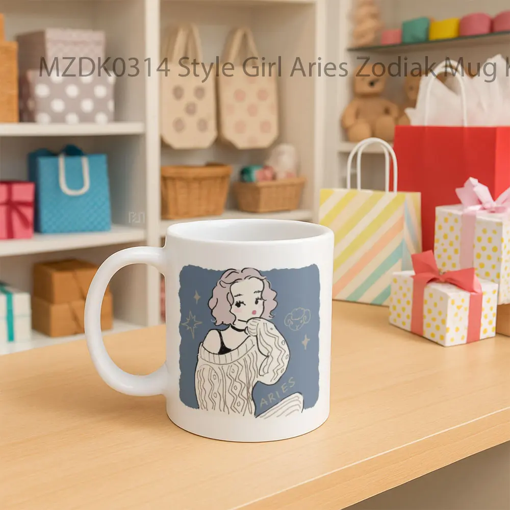 Style Girl Aries Zodiak Mug - Sudut 2