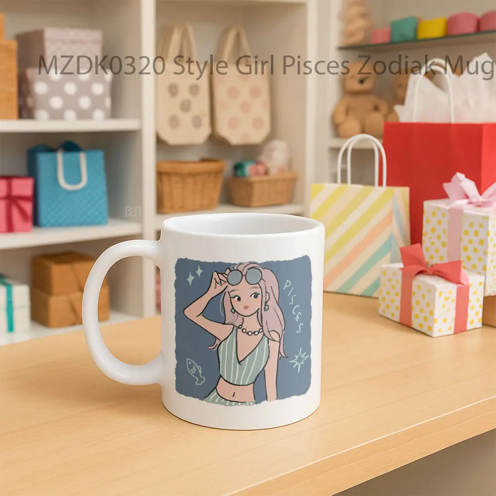 Style Girl Pisces Zodiak Mug - Sudut 2